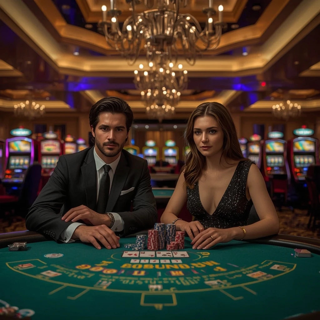 Deux joueurs de poker dans un SlotNeo Casino